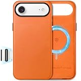 SHIELDON iPhone Air 対応 ベーシックケース 本革レザー ワイヤレス充電対応 2025年発売 6.5インチ 5G オレンジ