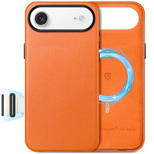 Image of SHIELDON Genuine Leather Case for iPhone Air 6.5 inch 2025, Orange