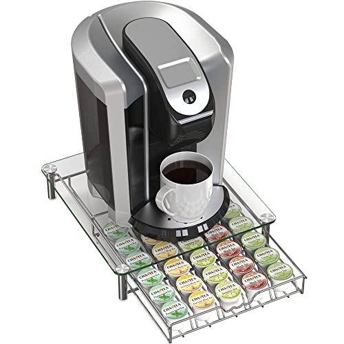 Decobros Glass K-Cup Storage Drawer, Chrome #TOP3