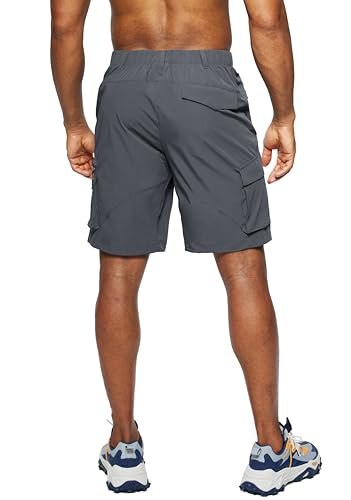 Pudolla Men\'s Hiking Cargo Shorts Quick Dry Outdoor Travel Shorts for Men with 5 Pocket for Fishing Camping Casual (Deep Grey X-Large) - Thumbnail 3
