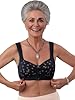 4pcs Daisy Bras for Older Women Padded No Underwire Snap Front Closure Full Coverage Comfort Senior Wireless Bralettes (US, Alpha, X-Large, Regular, Regular, 4 Pack (Black/Yellow/Pink/Purple))