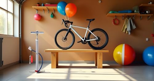 Image of Heavy Portable Steel Cycle Air Pump with Needle & Dual Valve | Ergonomic Grip with Sturdy Base for Bicycle, Football, Balloon, Ball, Basketball, Handball, Inflatable Furniture (Silver)