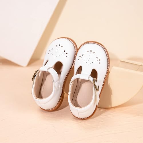 Image of GINFIVE Toddler Girls Dress Shoes Little Kids Flats School Mary Janes Shoes