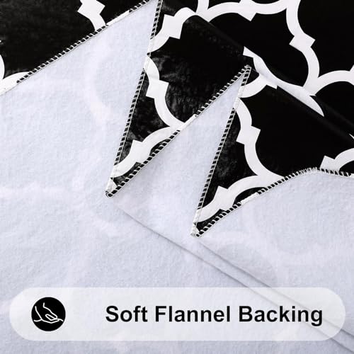 Image of Smiry Rectangle Table Cloth, Flannel Backed Vinyl Tablecloth, 60 inchx144 inch | Waterproof Plastic Tablecloths, Wipeable Table Cover for Dining, Indoor and Outdoor (Black)
