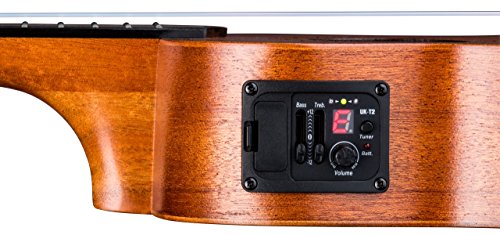 Luna Vintage Mahogany Acoustic/Electric Soprano Ukulele With Preamp, Satin Natural #TOP3