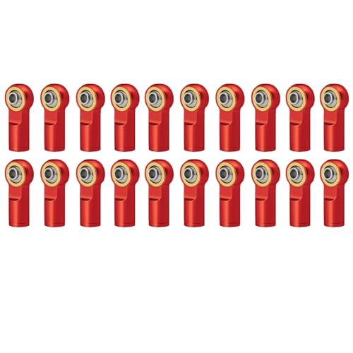 MORFUM 20 piezas de rótulas de unión de enlace RC M4 con cabeza de bola de metal, extremos de barra de acoplamiento, rótula, soporte de cabeza de bola para 1/10 Axial SCX10 II 90046 RC Crawler Car