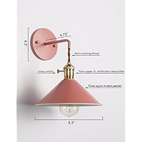iYoee Wall Sconce Lamps Lighting Fixture with on Off Switch,White Macaron Wall lamp E26 Edison Copper lamp Holder with… 41EScEMlj4L. SS280