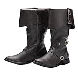 ZREVSB Men's Renaissance Boots Viking Pirate Costume Leather Boots Halloween Shoes Faire Cosplay Shoes(12-12.5, Dark Brown)