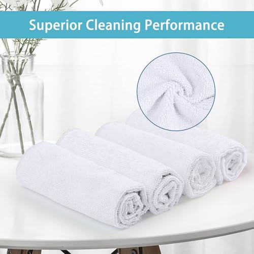 image for HOMEXCEL White Microfiber Cleaning Cloth, 100 Pack Cleaning Towels for