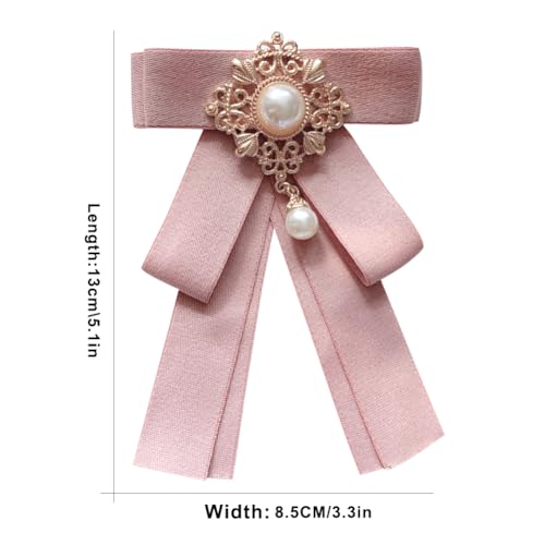 Image of Rhinestone Retro British Style Pre-tied Adjustable Fabric Ribbon Bow Tie for Women Men Uniform Necktie Bownot