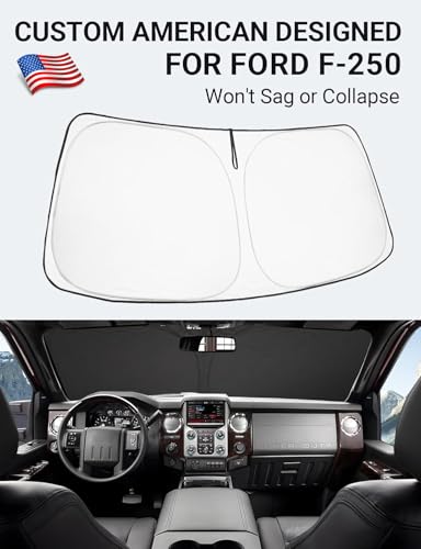 Image of Proadsy 2026 Upgrade Front Windshield Sun Shade Foldable Sunshade Protector Custom Fit for 2008-2016 Ford Super Duty F-250 F250 F-350 F350 F-450 F450 F-550 F550 2Door 4Door Pickup Accessories