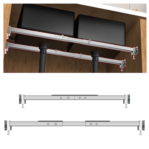 Qualward Undermount Sink Brackets Adjustable Undermount Sink Support Stainless Steel Installation Kit for Undermount Kitchen Sink Adjustable Support Pole (29-39.5 inches)