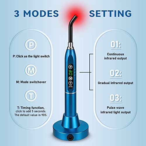 Red Light Cold Sores Fever Blister,Canker Sore Mouth Sore Relief, Nose Ear Knee Hands Joint Muscle,Handheld Infrared Red Light Device For Body Face(Blue) #TOP6
