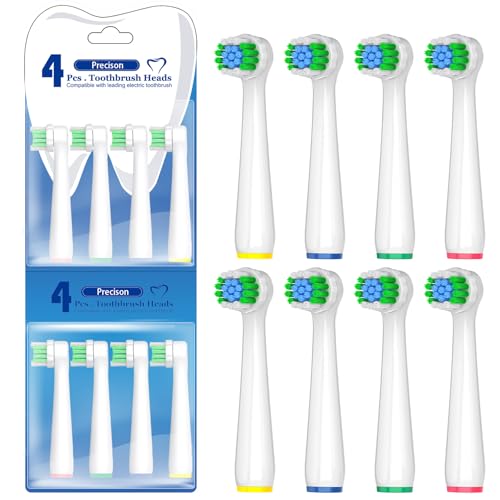 Replacement Heads Compatible with Oral B Braun Pro 1000/500/Genius x Electric Toothbrush Heads, Precision Refills for Sensitive Care, 8 Count Brush Heads Compatible with Oral B (White) -  MOFELE