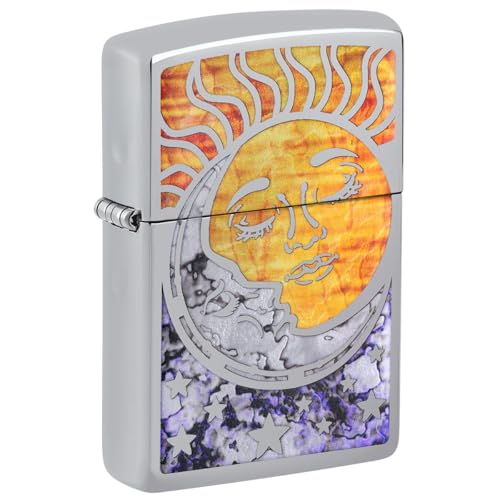 Encendedor Zippo Fusion Sol y Luna Cromado Brillante miniatura 1