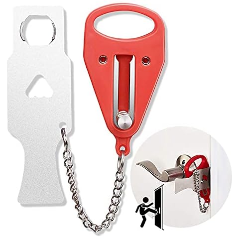 Portable Door Lock,HAIYUU Travel Door Lock Solid Heavy Duty Anti-Theft Safety and Privacy Lock with Storage Bag for Traveling, Hotel, Home,Apartment,School, Motel Cover