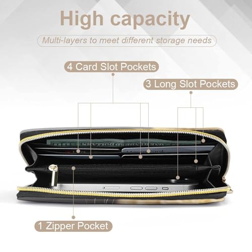 Womens Leather Wallets Ferrets Wallet for Women Large Capacity Card Phone Holder Ladies Purse4