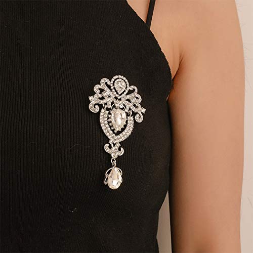Larancie Exquisite Crown Inlaid With Diamond Corsage Silver Ladies Diamond Palace Vintage Brooch