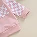 BeQeuewll Baby Girl Clothes Fall Winter Outfits Long Sleeve Sweatsuit Checkboard Sweatshirt and Pants Toddler Infant Clothing (pink, 0-6 Months)