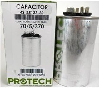 43-25133-32 -Rheem OEM Round Replacement Dual Run Capacitor 70 + 5 UF/MFD 370 Volt by OEM Replm for Rheem