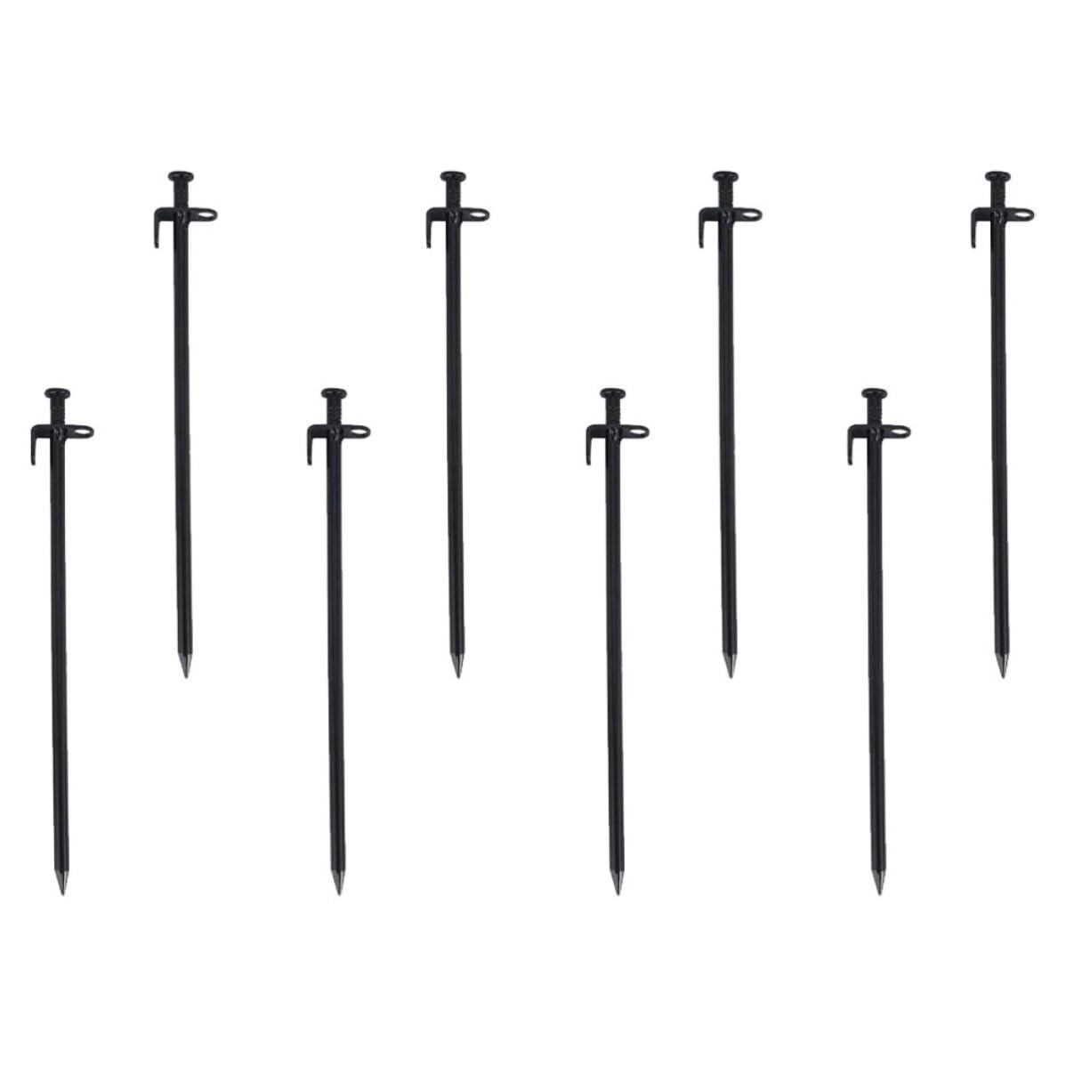 VILLCASE 8 Estacas de Acero Inoxidable para Tiendas de Campaña, Resistentes y Fáciles de Usar, 30cm, Cabeza Redonda para Camping al Aire Libre