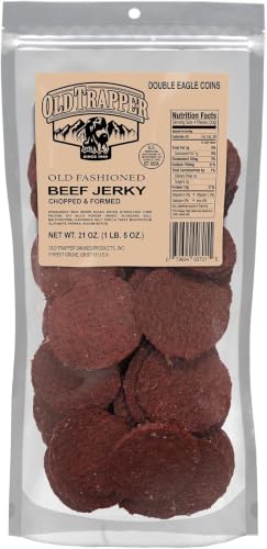 Image of Old Trapper Double Eagle Beef Jerky, Old-Fashioned Flavor, 21 Ounce Package, Delicious Jerky Snacks, 10 Grams of Protein and 80 Calories per Serving (Pack of One) (Pack of 8)