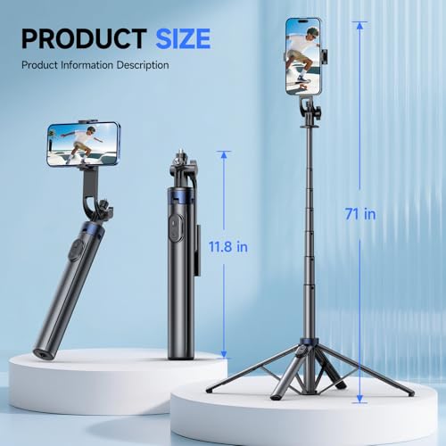 Trépied pour smartphone de 180 cm extensible avec télécommande Bluetooth - 6