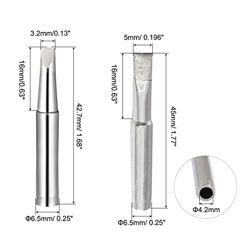 Image of uxcell Soldering Iron Tips 10pcs 900M-T-3.2D and 5 Pcs 900M-T-S3 Replacement for Solder Station Tip