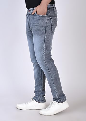 Image of Men's Slim Fit Stretchable Denim Jeans Stylish Mid-Rise Casual Wear Comfortable Soft Cotton Blend Fabric Trendy Jeans for Daily, Office & Party Use