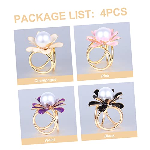 4 Boucles d'écharpe à Fleurs pour Châle Mode et Délicat