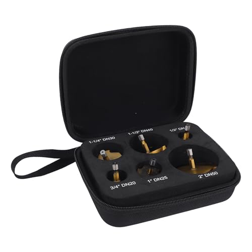 Aolidsive Juego de Brocas Escalonadas de Elevación PPR, 6 uds., 20-63mm, 1/4 Pulgadas, Vástago Hexagonal, Brocas de Expansión en Espiral para Instalación de Fontanería de Tuberías de Agua