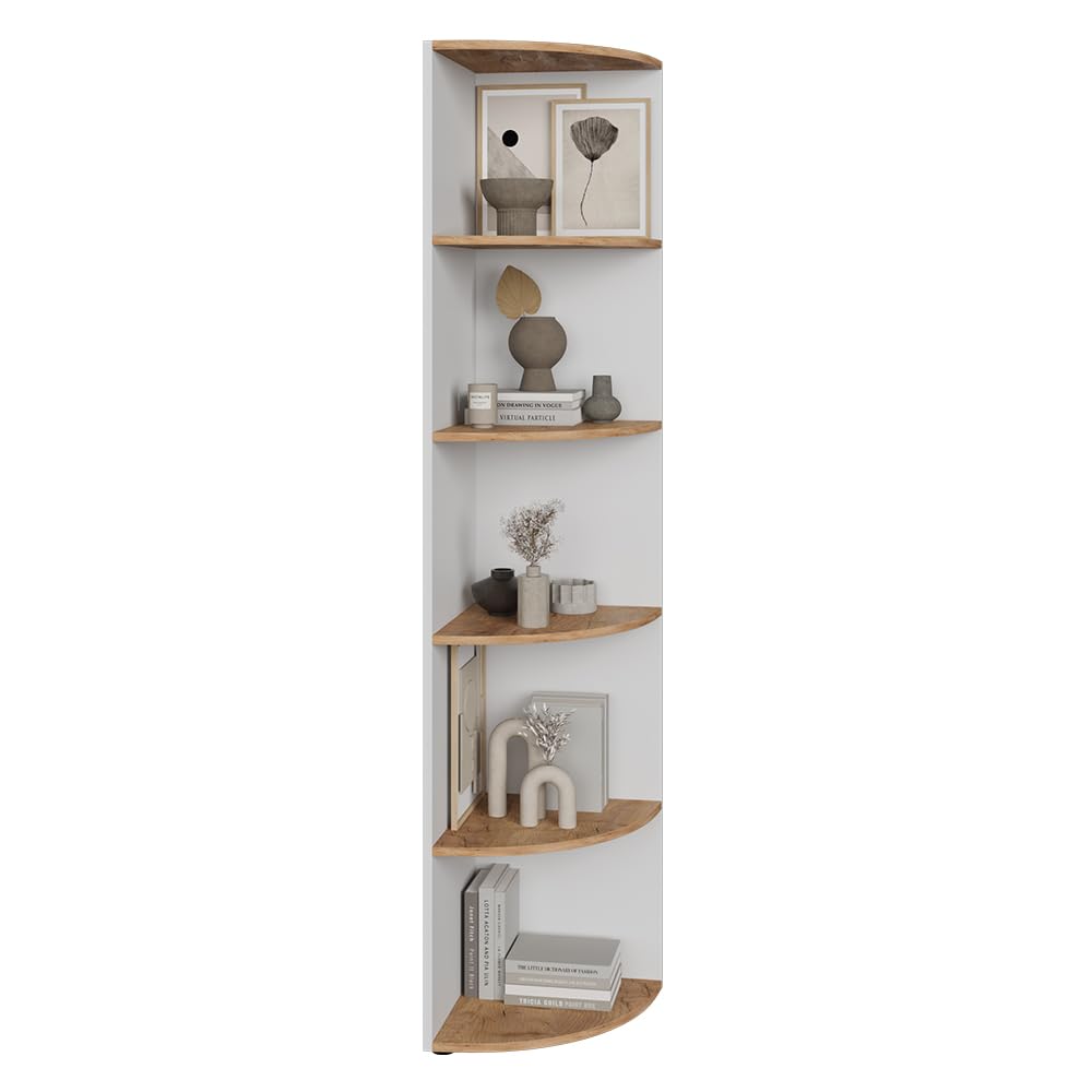Vicco Eckregal Ecki, stehendes Bücherregal, Weiß, 40 x 180 cm