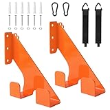 【Montage facile】Le support mural pour tronçonneuse est installé en quelques minutes : il suffit de le positionner sur un mur stable, de fixer les vis fournies et le tour est joué. Le porte-outils pour tronçonneuse offre une suspension horizontale et verticale. Les trous de rangement situés des deux côtés offrent de la place pour les clés, tournevis, aiguiseur de chaîne ou autres accessoires pour la scie.