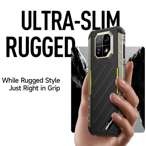 Ulefone Armor 22 Pro 256GB Unlocked Rugged Phone, MTK G96 Android 14 Cell Phone, 64MP+64MP Night Vision Camera, 6.58" FHD+, 6600mAh 33W, Dual SIM 4G Rugged Smartphone Unlocked, NFC GPS OTG FM, Green