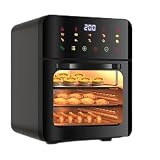 Forno combinato con tostapane a convezione, friggitrice Smart Air, 1350 W, con touchscreen digitale a LED, funzioni 8 in 1 per 1-3 persone, compatto con finestra di visualizzazione