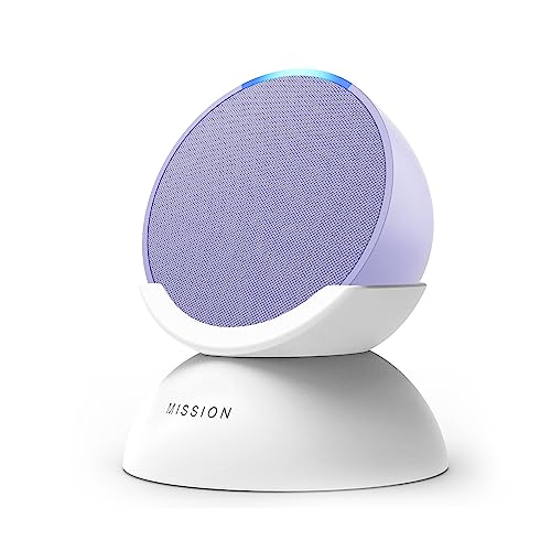 Amazon Echo Pop | Full sound compact Wi-Fi and Bluetooth smart speaker with Alexa | Lavender Bloom + Made for Amazon Battery Base for Echo Pop, Glacier White