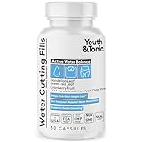 Youth & Tonic Water Cutting Pills - Natural Diuretic Complex for Temporary Water Gain, Swelling, Fluid Retention, Puffiness, Swollen Legs, Ankles, Arms, Puffy Eyes. for Men & Women with 30 Capsules