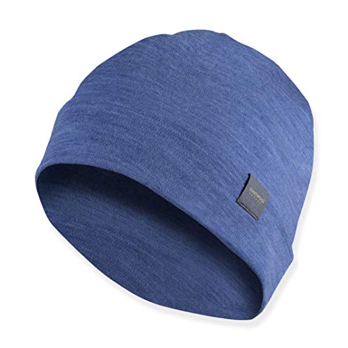 MERIWOOL Children’s Merino Wool Beanie - Warm, Breathable Unisex Kids Knit Cap Sky Heather