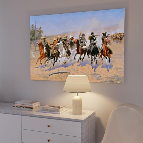 Impression sur toile A Dash for The Timber Frederic Remington avec cadre tendu - 7