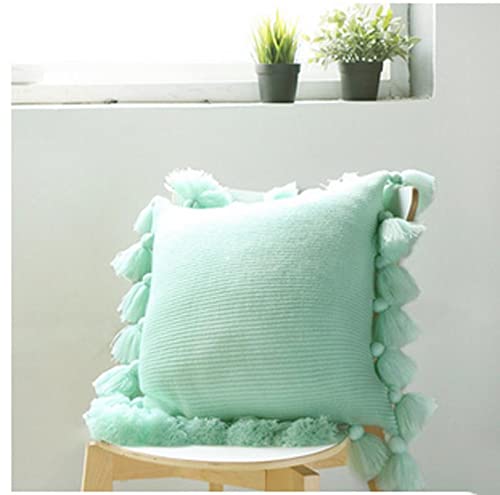 Geyan Gestricktes Kissenbezug Polyster Dekokissen Boho Super Weich Kissenbezüge Laterne Quaste Decor Kissenhülle für Sofa Couch Schlafzimmer Wohnzimmer Cover