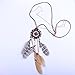 lange handgewebte Kette Dreamcatcher Pullover Federn Halskette Feder Halsketten & Anhänger Ketten Edelstein (Coffee, One Size)