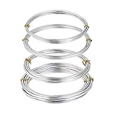 Material de alta calidad: este alambre brillante de plata está hecho de aluminio de alta calidad. Tratamiento de superficie: anodizado. Flexible pero no propensa a romperse. No se puede romper al doblar el cable 360 grados. Alta resistencia, excelente propiedad anticorrosión y no se oxida.