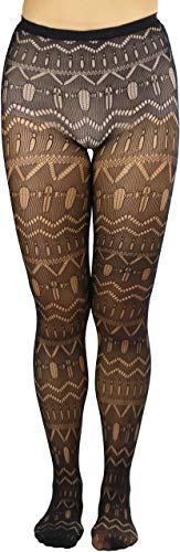 Image of ToBeInStyle Women's Vintage Art Deco Chevron Ornate Design Tights Pantyhose
