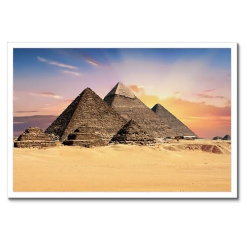 Poster Pyramides Égypte cadre noir pour habiller un mur vide décoration murale
