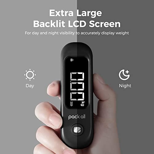 pack all 110 Lbs Luggage Scale, Digital Handheld Baggage Scale, Travel Suitcase Weight Scale with LCD Display, Battery Included, Black - 3