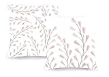 Decoratea Fundas Cojines 60x60 - Fundas de Cojín Decorativo (Juego de 2) para Sofá, Cama, Silla, Salón, Coche.. Muy Suaves, Modernas y con Cremallera Invisible (Flores Rosas)