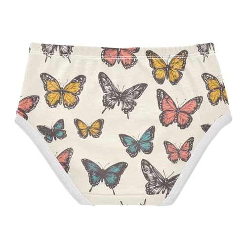 ZZKKO Colorful Butterflies Girls Underwear Toddler Panties for Girls Comfort Brief Size 2T-8Y2