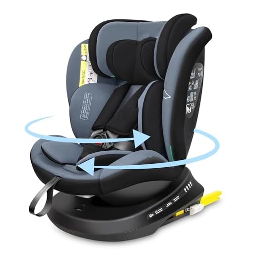 Reecle I-Size 360 Girevole Seggiolino Auto con ISOFIX, 40-150cm(Gruppo 0 + 1/2/3, 0-36 kg), ca. 0-12 anni (Nero)