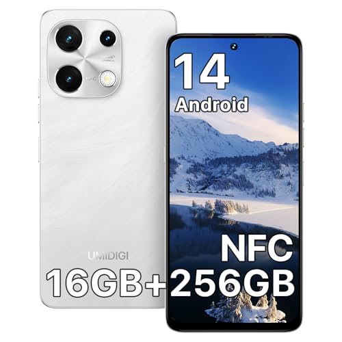 UMIDIGI Note 100 telefon komórkowy z systemem Android 14 bez umowy, 120 Hz Octa-Core, 16 (8+8) GB + 256 GB telefon komórkowy bez umowy, 6,8 cala, 50 MP, Face & Fingerprint, NFC, 5000 mAh, GPS