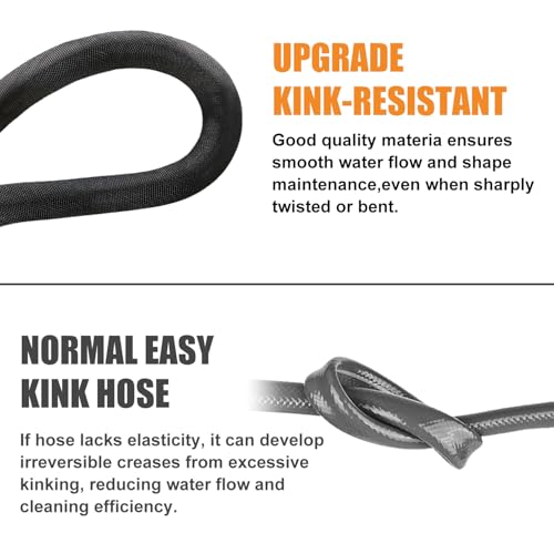 Image of Garden Hose 25FT, Flexible Water Hose with Nozzle Non-Expanding Camper Hose Fabric-covered Garden Hose - Burst-Resistant, Kink-Free, High-Pressure Use for Lawns, Gardens, and Outdoor Cleaning